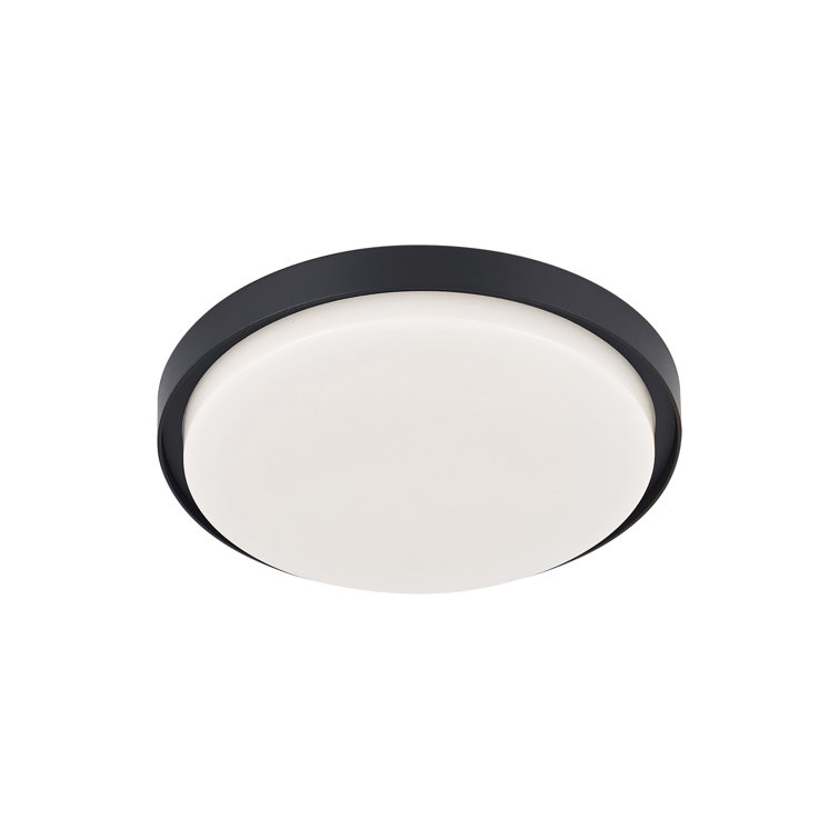 Black Aluminum LED Indoor/Outdoor Drum Flush Mount