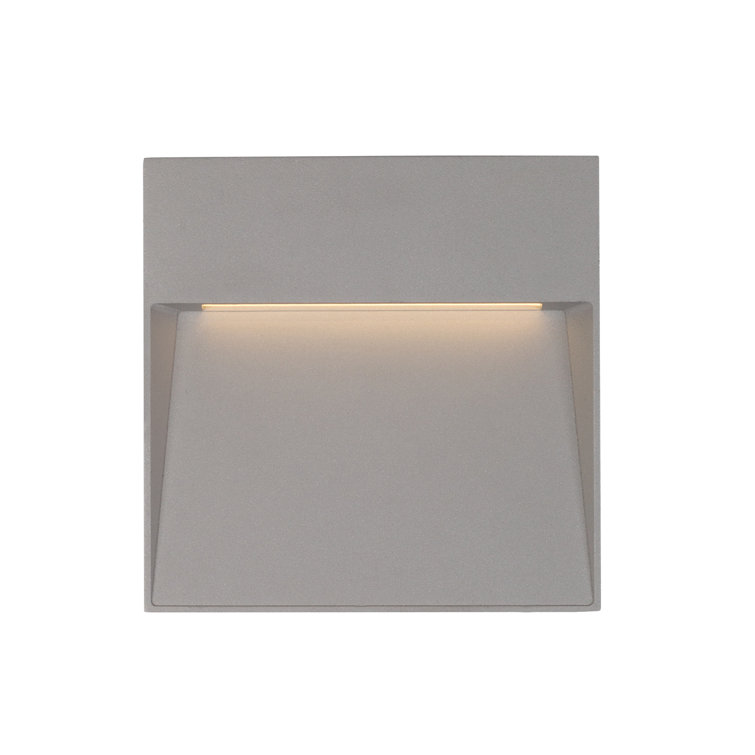 Casa Square Nickel Dimmable LED Sconce, 6.75" Gray