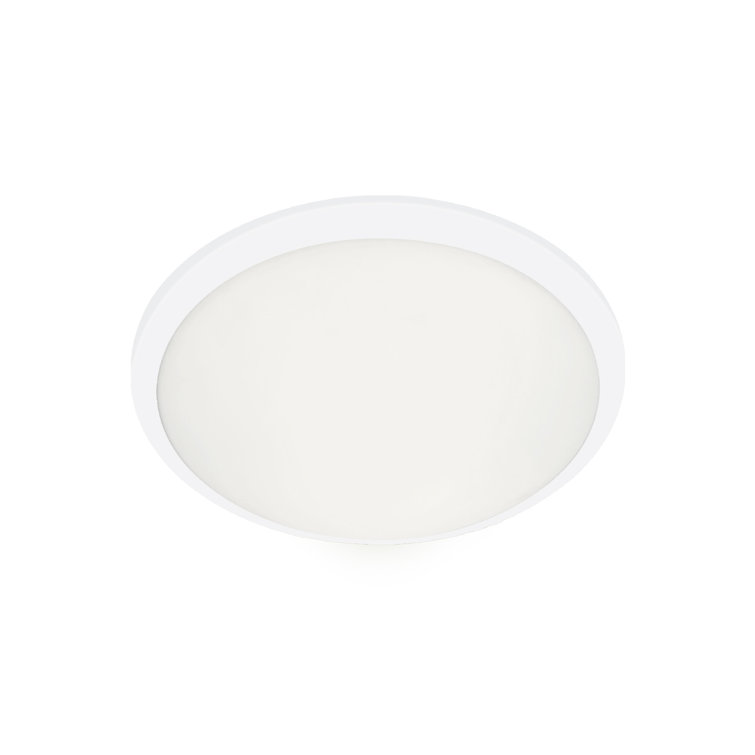 Malta 12" Sleek White Opal Glass LED Flush Mount in Brushed Nickel