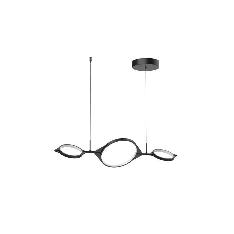 Serif 33.75" Black LED Glass Island Pendant for Indoor/Outdoor