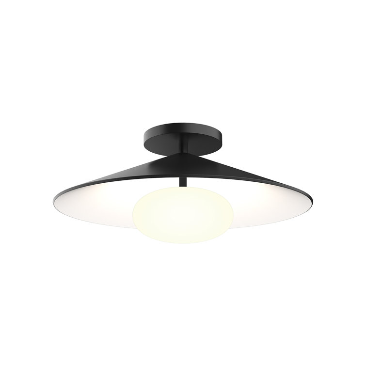 Cruz Geometric Wave-Inspired LED Flush Mount in Gray