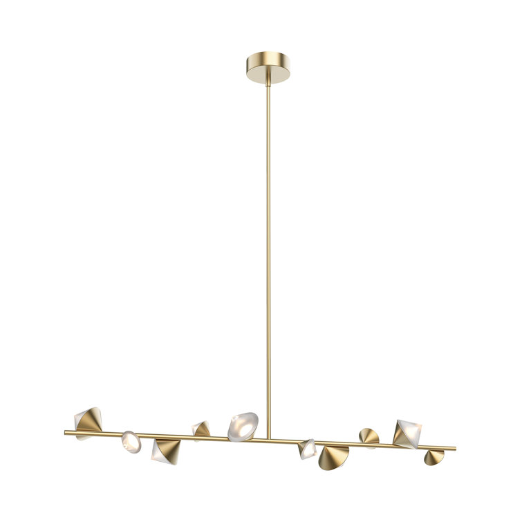 Geode Brushed Gold 7.75" Aluminum LED Cluster Pendant