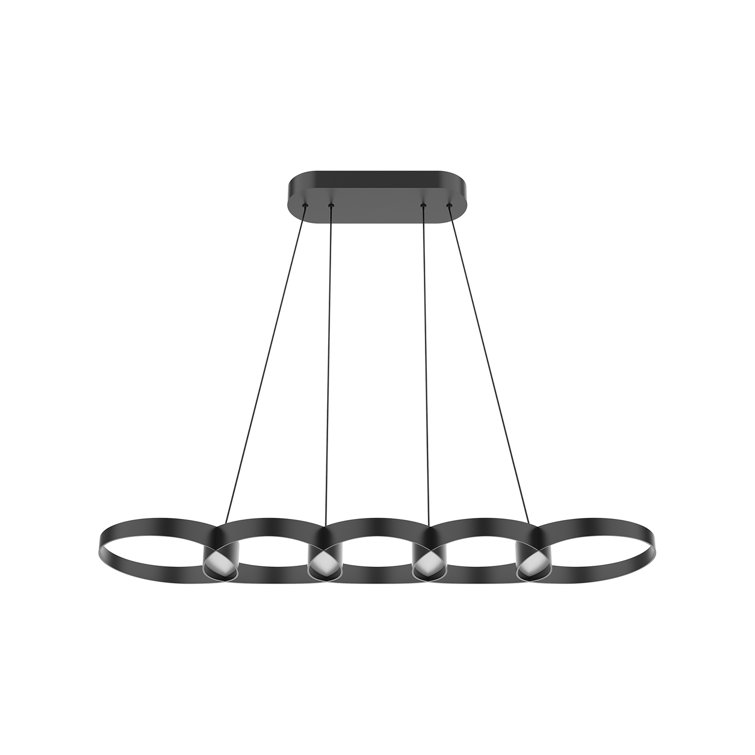 Modern Black Glass LED Indoor/Outdoor Pendant Light