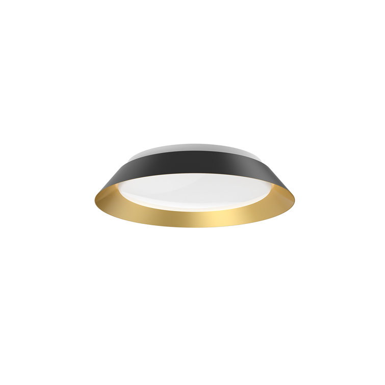 Gold and Black Glass LED Flush Mount Light