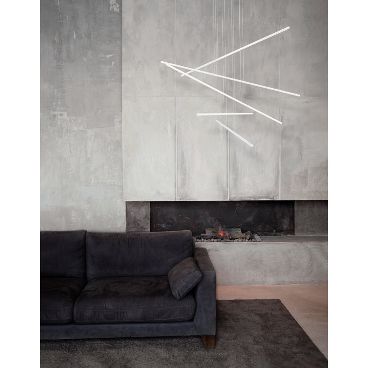 Vega Minor Sleek LED Linear Pendant Light in Black and Brushed Nickel