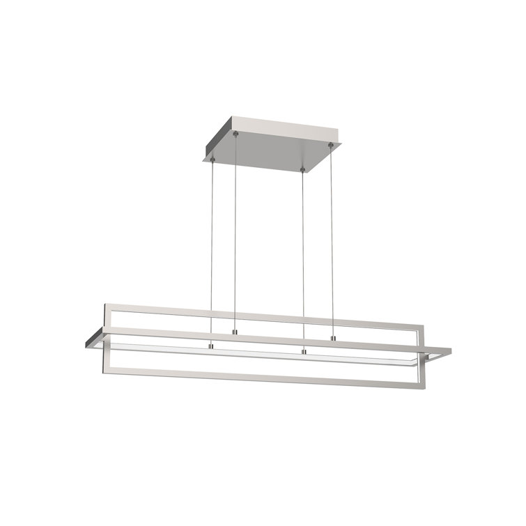 Mondrian Brushed Nickel Glass LED Kitchen Island Pendant