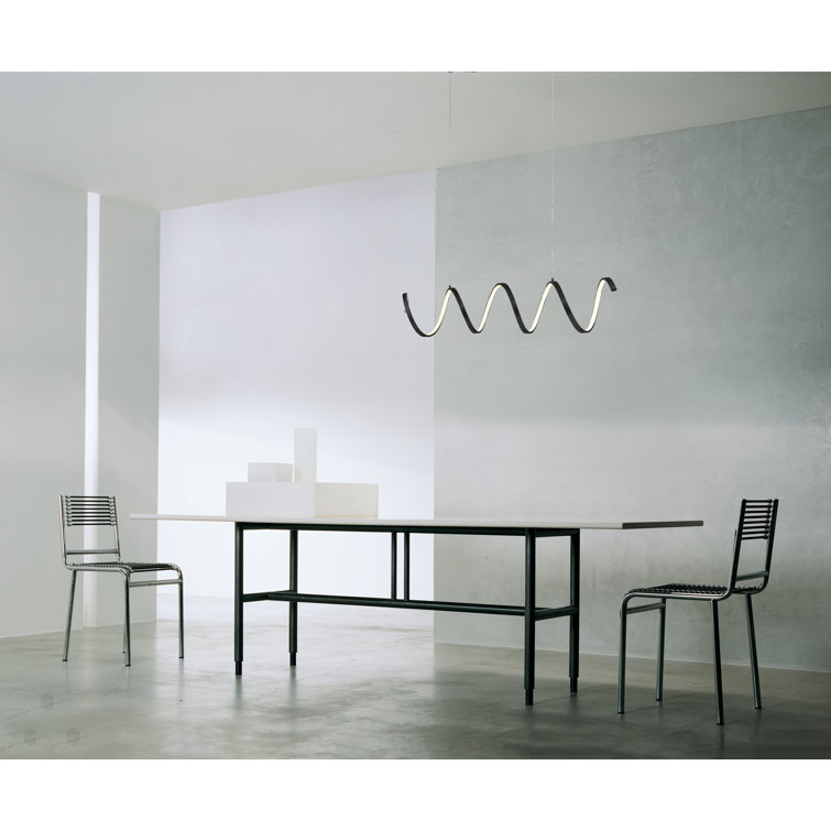 Synergy Black Aluminum LED Kitchen Island Pendant, 41.75"