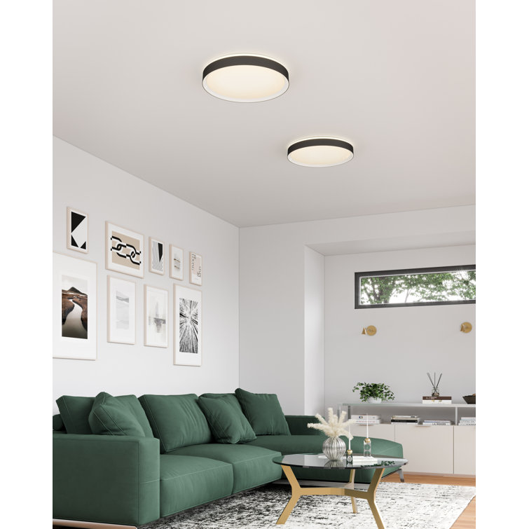 Essex Sleek Black & White Aluminum LED Flush Mount