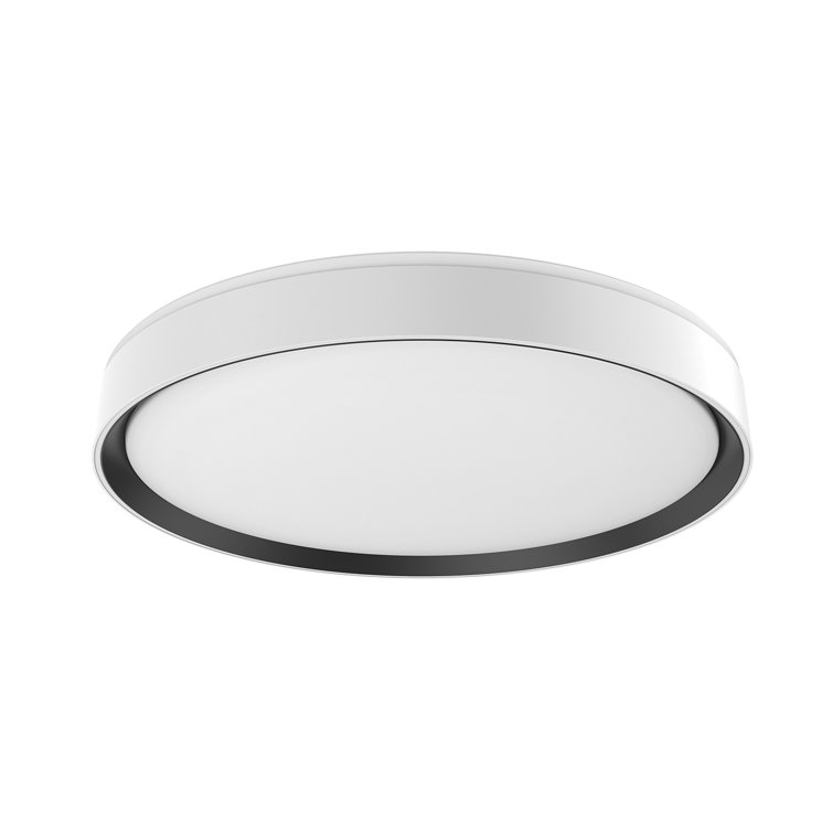 Essex Modern Sleek White/Black Aluminum LED Flush Mount
