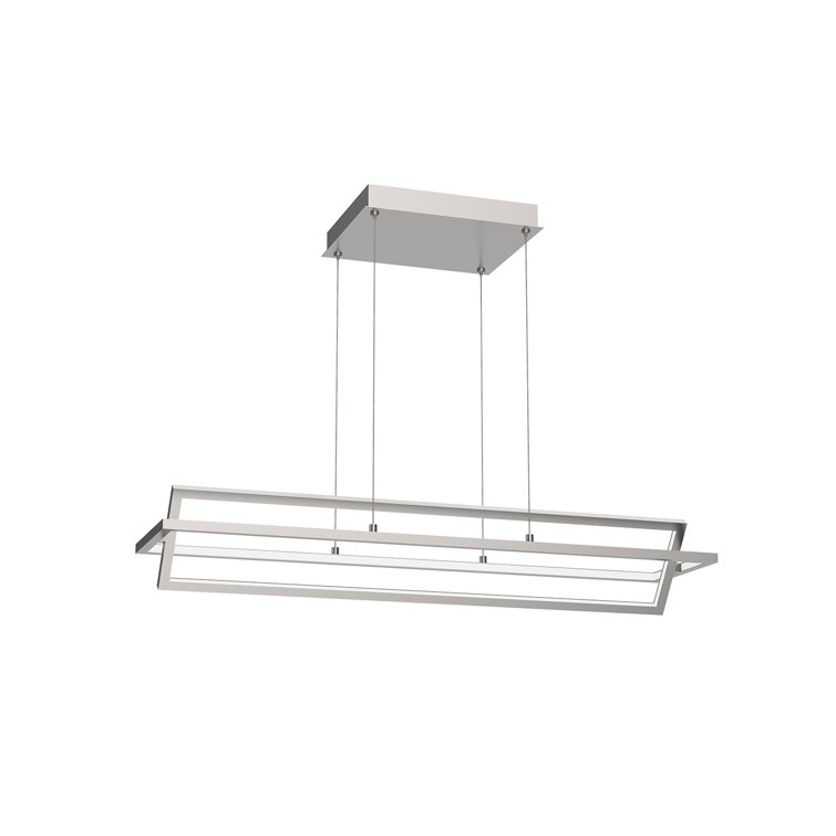 Mondrian Brushed Nickel Glass LED Kitchen Island Pendant