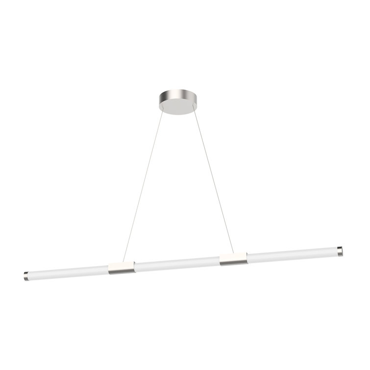 Akari Sleek Minimalist 49.5" LED Kitchen Island Pendant in Brushed Nickel