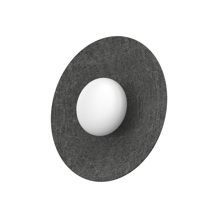 Cruz Black and Opal Glass 15" LED Indoor/Outdoor Flush Mount