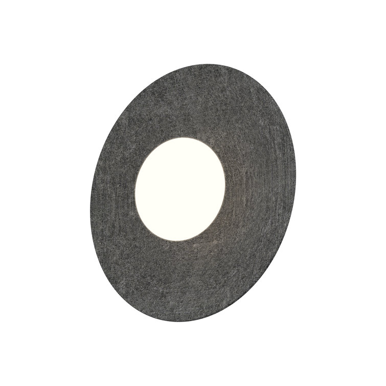 Cruz Black and Opal Glass 15" LED Indoor/Outdoor Flush Mount