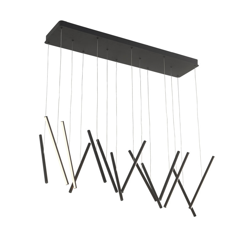 Eclipse 42'' LED Black Glass Kitchen Island Pendant