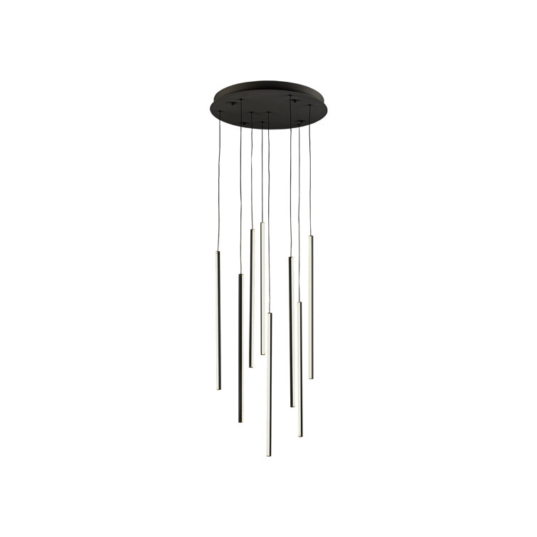Chute Contemporary 21'' Black Aluminum LED Cluster Pendant