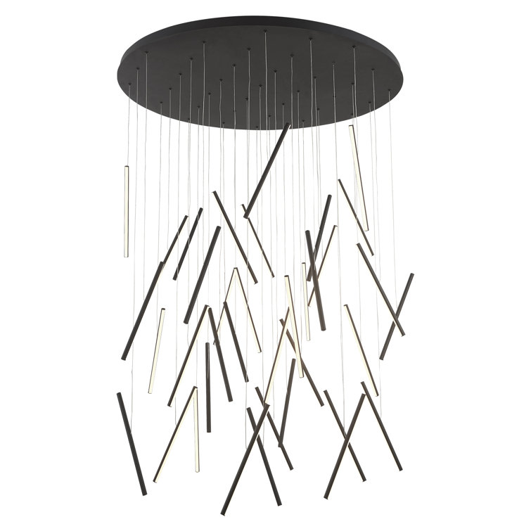 Black Glass 50" LED Cluster Pendant Light