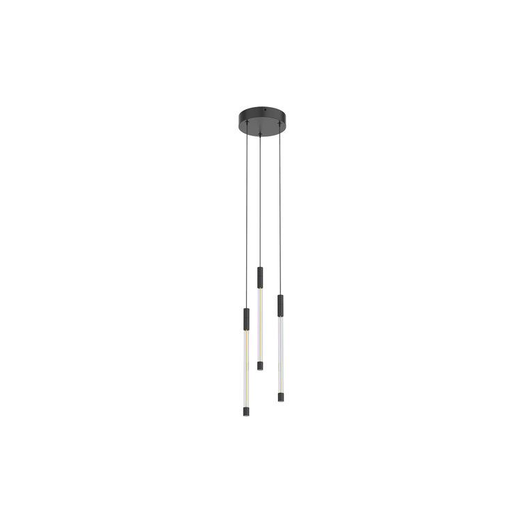 Motif Elegance 13" Black Glass LED Pendant Light
