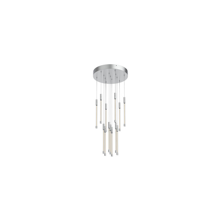 Motif Chrome 13-Light LED Cluster Pendant with Glass Accents