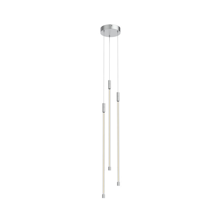Chrome Glass LED 26.75" Modern Pendant Light