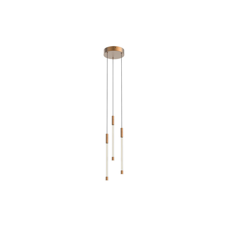 Motif Chrome LED Cluster Pendant with Refractive Glass, 13"H