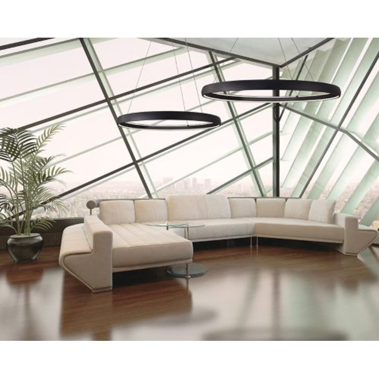 Halo Black Brushed Nickel 71'' Wide LED Circular Pendant