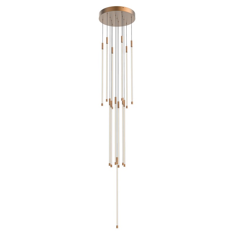 Brushed Gold 13-Light LED Cluster Pendant