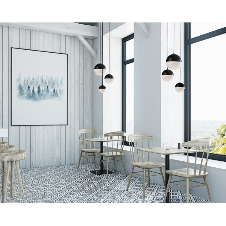 Monae 6" Black Metal and Glass LED Pendant Light