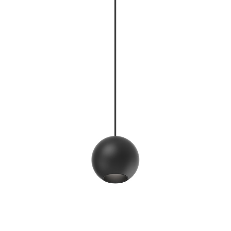 Black Glass Globe LED Pendant Light