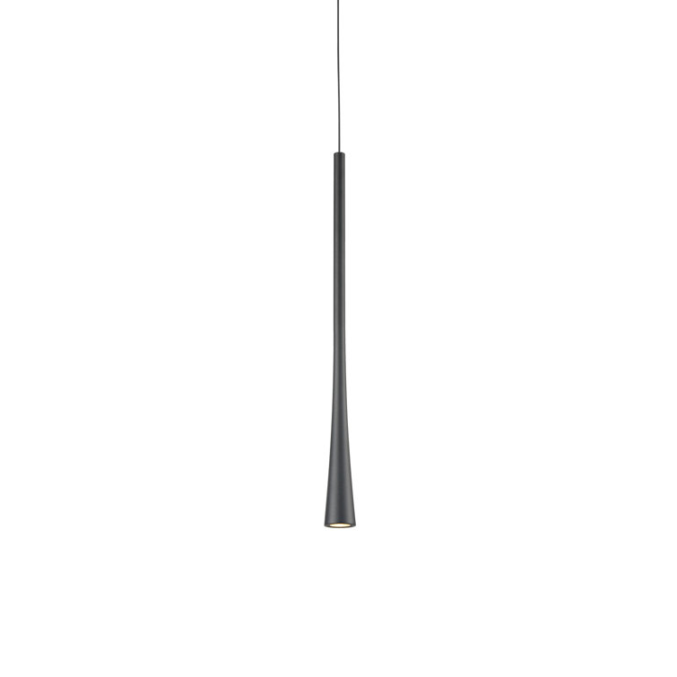 Modern Tapered LED Pendant Light in Black and Brushed Nickel