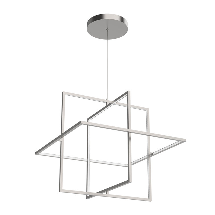 Mondrian Brushed Nickel LED Rectilinear Pendant Light