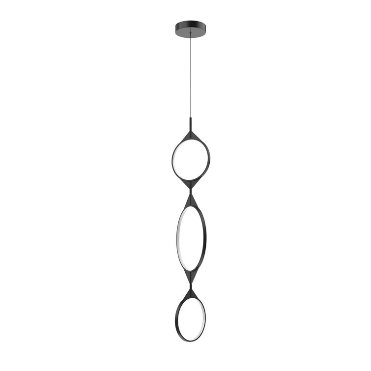 Serif Collection Minimalist Black LED Glass Pendant Light