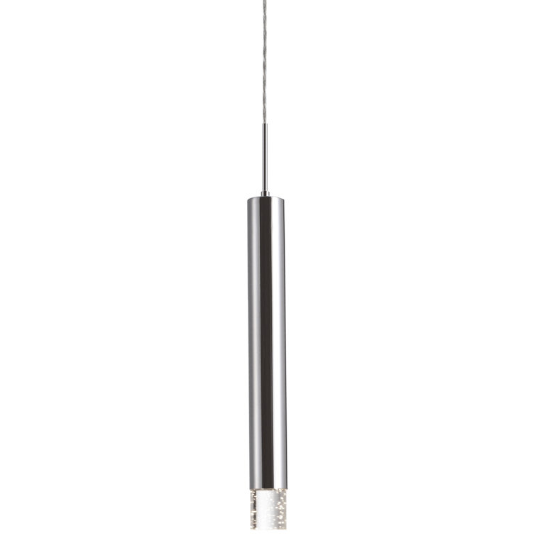 Eclat Crystal LED Chrome Slim Pendant Light 16.38"