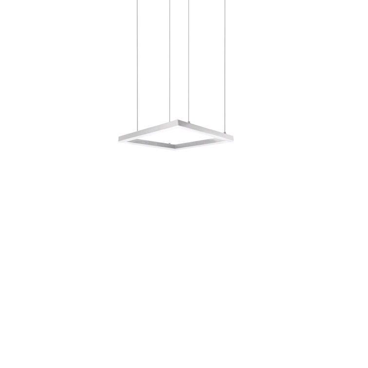 Piazza White LED Square Aluminum Chandelier 35.38"