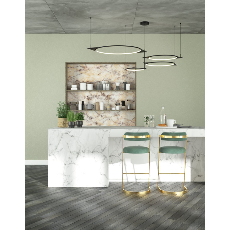Serif Adjustable 90W LED Black Aluminum Kitchen Island Pendant