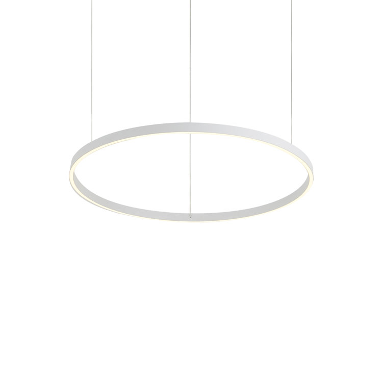 Cerchio Sleek White Aluminum LED Chandelier 47"