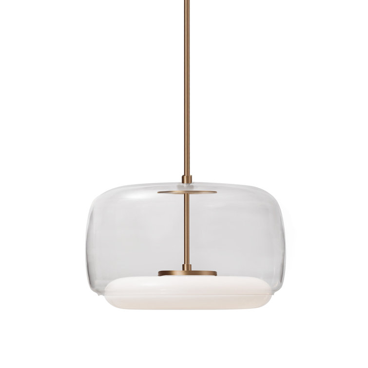 Brushed Nickel Smoke Gray Glass LED Pendant Light