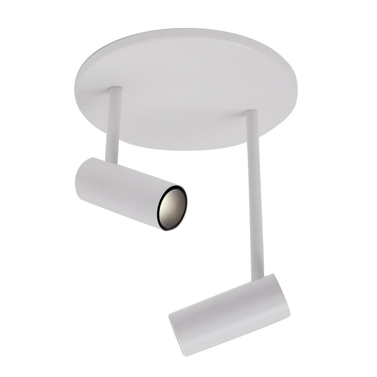 Downey Slim White Aluminum LED Semi-Flush Spotlight, 5.75" H
