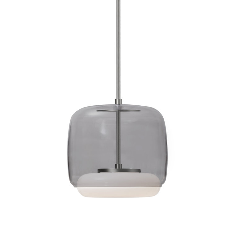 Enkel Brushed Nickel LED Pendant with Smoked Glass Shade