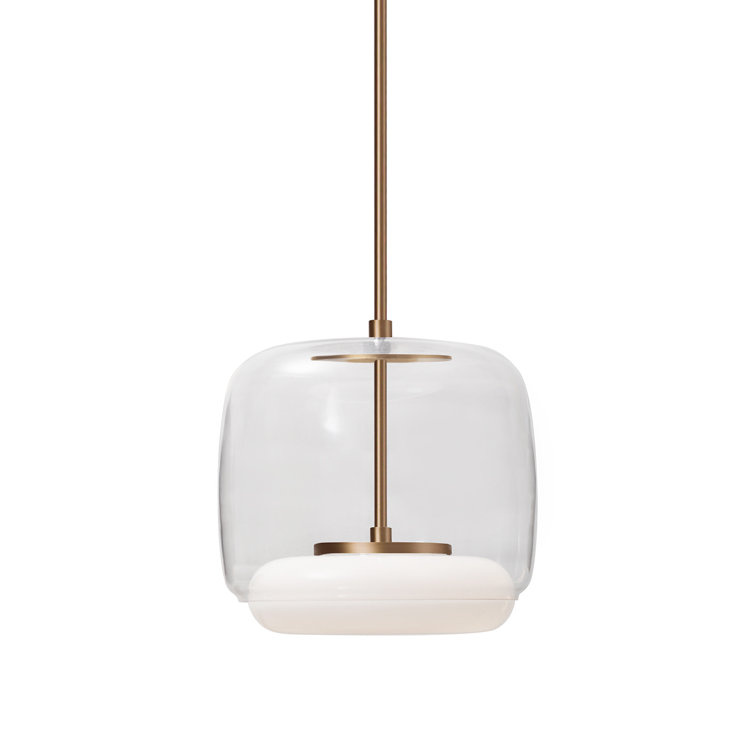 Enkel Brushed Nickel LED Pendant with Smoked Glass Shade
