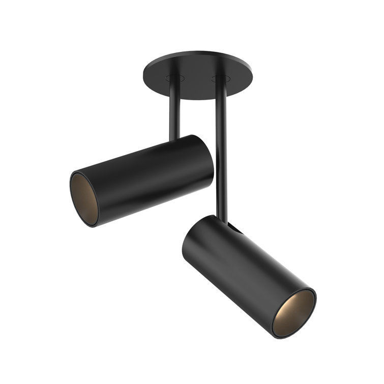 Downey Adjustable LED Semi-Flush Spotlight in Black Finish