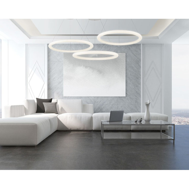 White Polymeric Halo LED Pendant Light