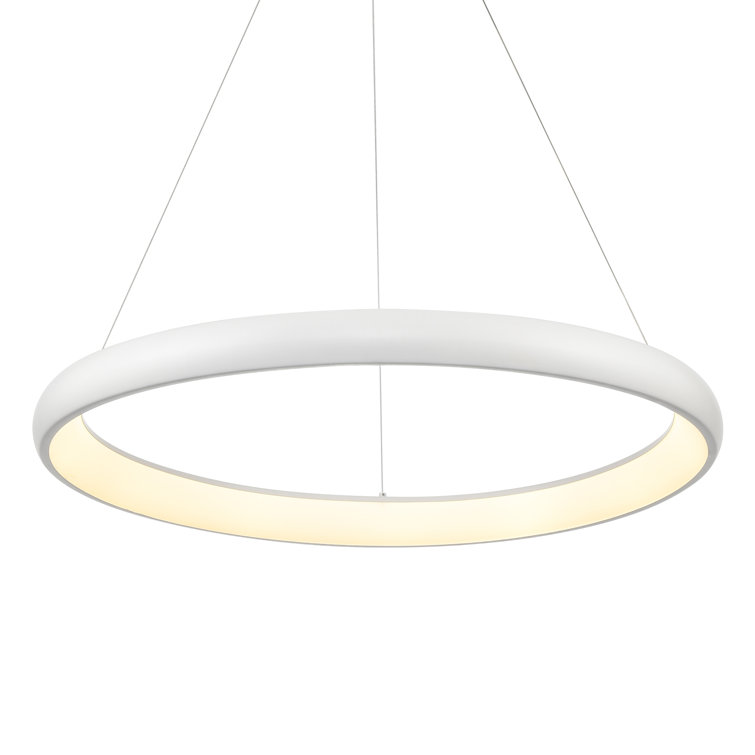 White Aluminum LED Circular Pendant Light
