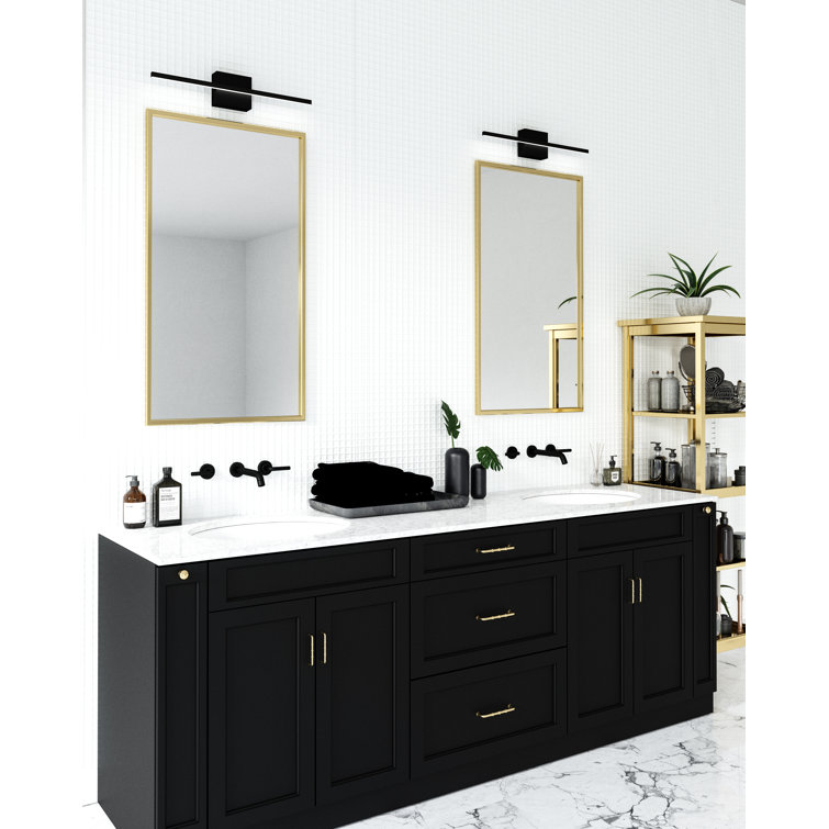 Vega Minor 24" Square Black Dimmable LED Vanity Light