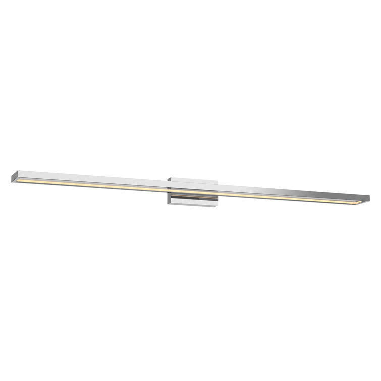 Sleek Chrome 36.5" Rectangular LED Bath Bar with Dimmable Light