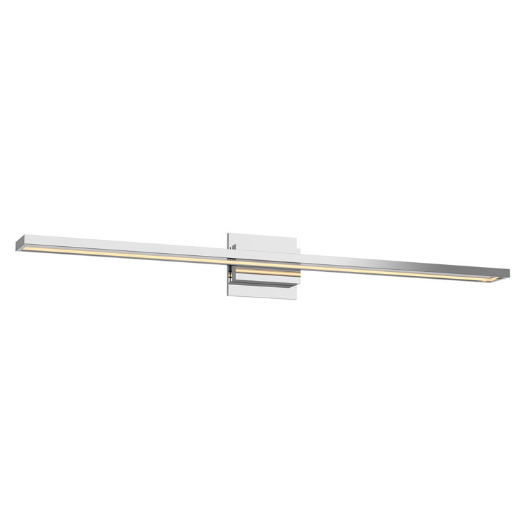 Sleek Chrome 36.5" Rectangular LED Bath Bar with Dimmable Light