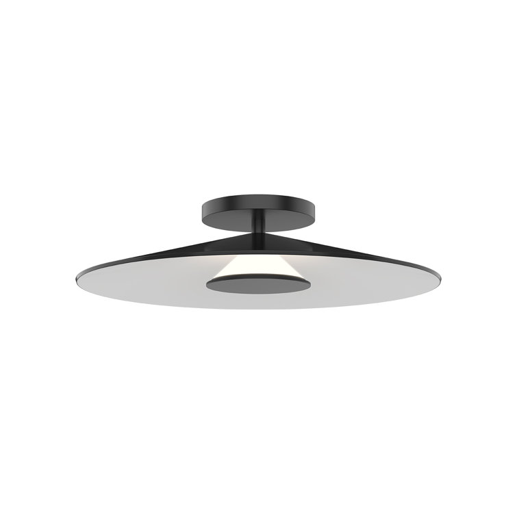 Cruz Geometric Black Aluminum 15" LED Dimmable Wall Sconce