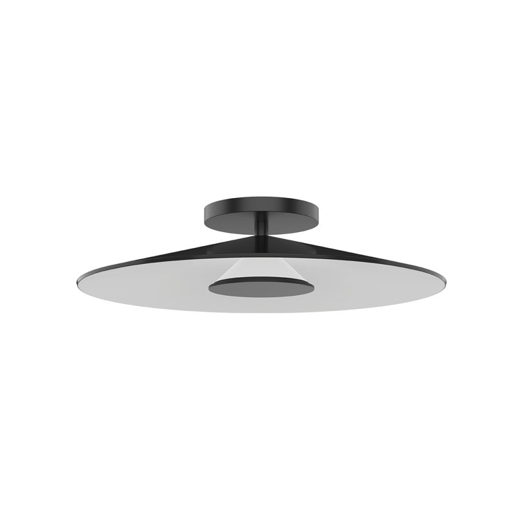 Cruz Geometric Black Aluminum 15" LED Dimmable Wall Sconce