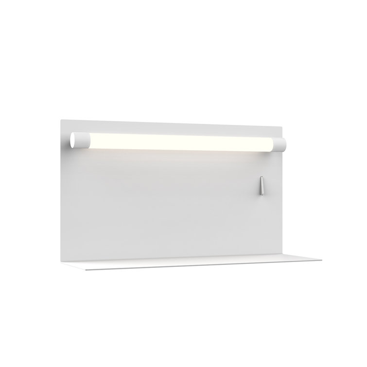 Dresden Modern White LED Dimmable Wall Sconce with USB Charging Shelf