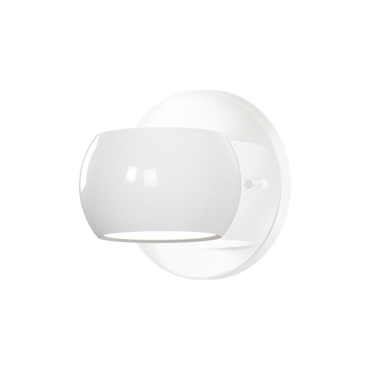 Gloss White Dimmable Aluminum LED Wall Sconce