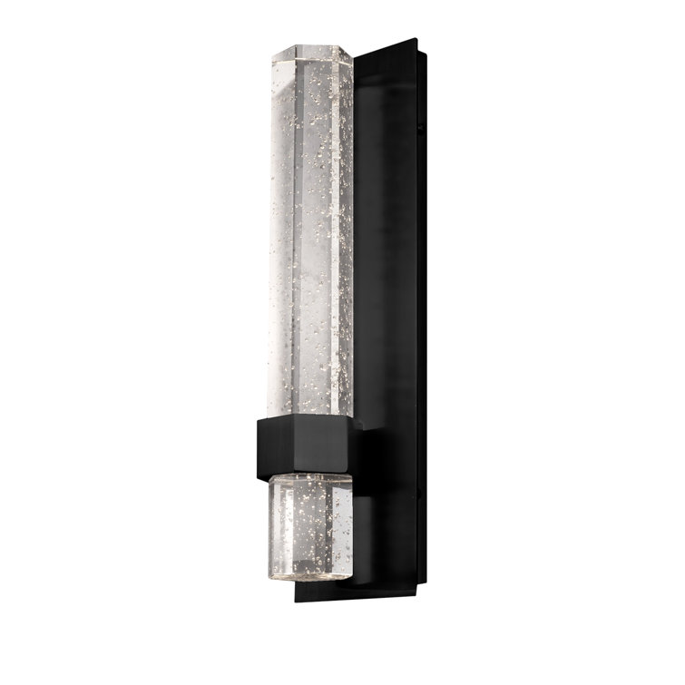 Warwick Black Aluminum LED Wall Sconce with Crystal Bubbles